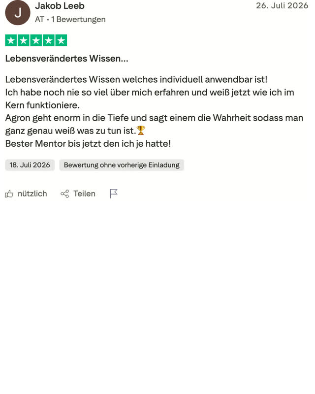 Jakob Leeb, fünf Sterne: Er schreibt, er wisse jetzt, wie er im Kern funktioniert.