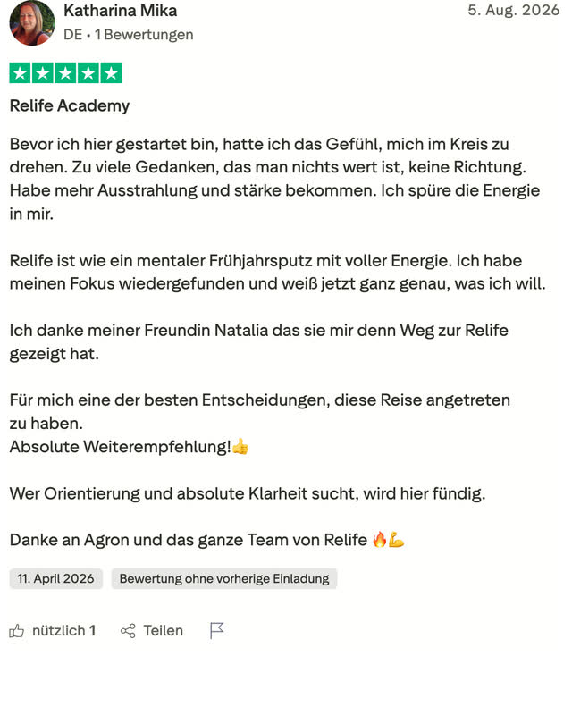 Katharina Mika, fünf Sterne: Sie hatte das Gefühl, sich im Kreis zu drehen, und hat ihren Fokus wiedergefunden.