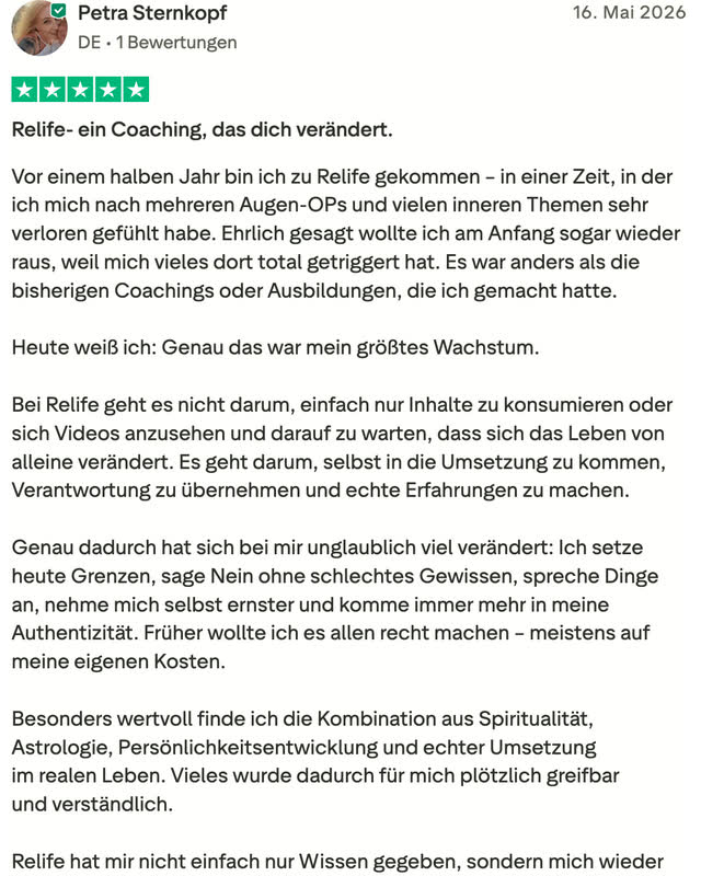 Petra Sternkopf, fünf Sterne: Sie wollte am Anfang wieder aussteigen, weil sie vieles getriggert hat.